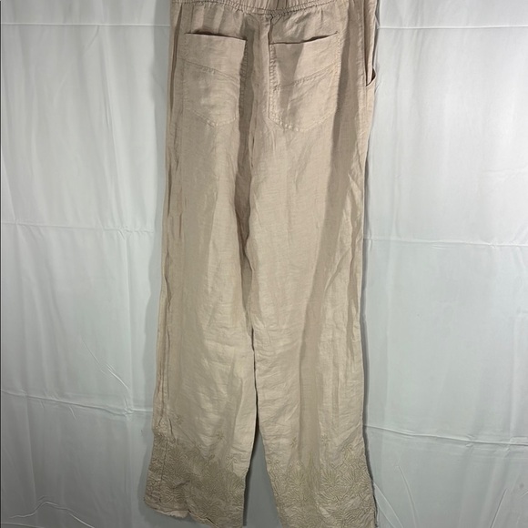 XCVI Beige Wide-Leg Linen Pants Size Small - Picture 6 of 10